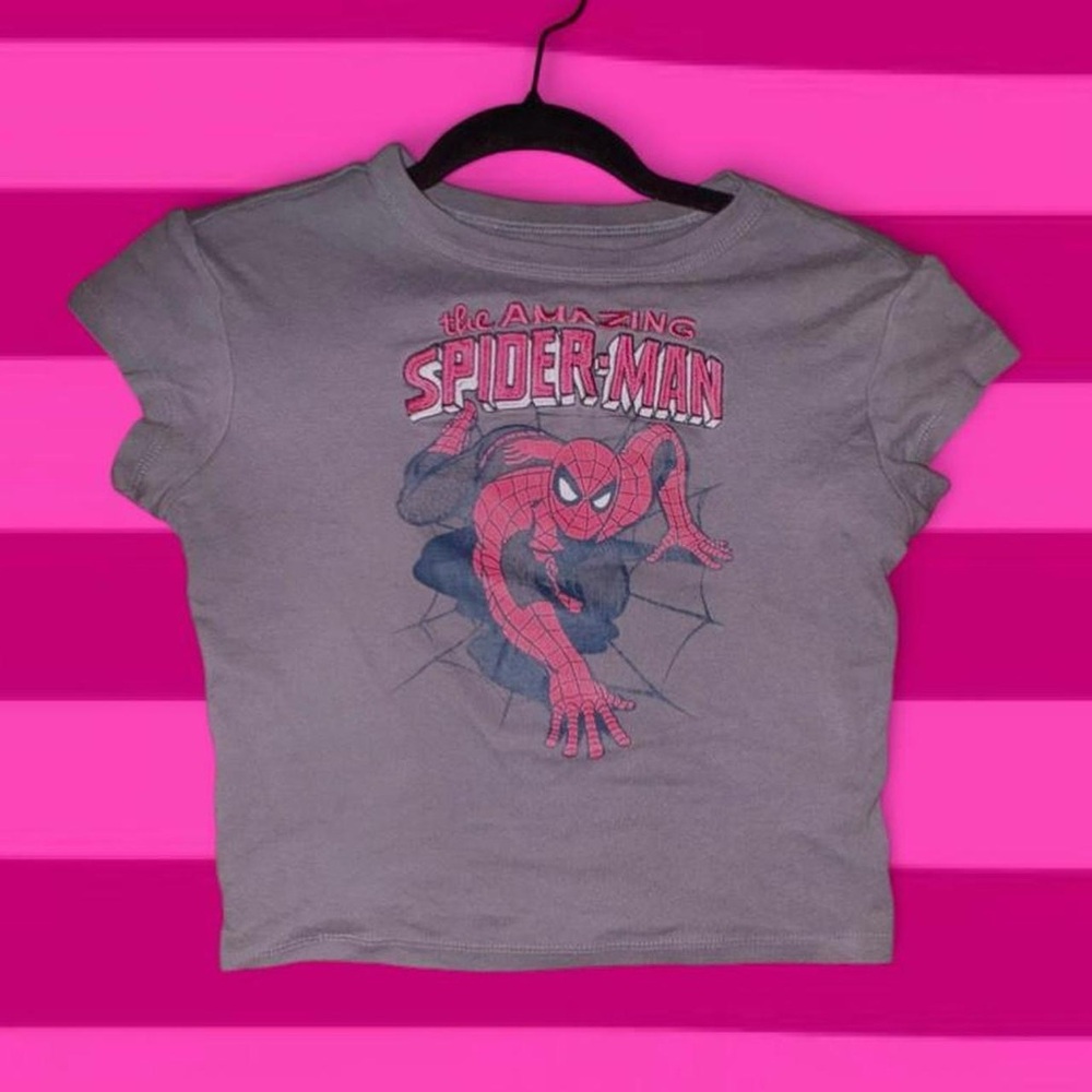 Marvel Gray and Red Spider-Man Baby Tee
